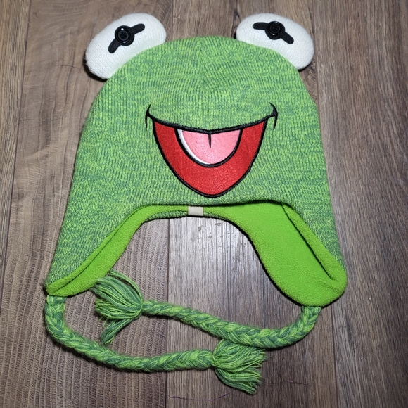 Muppets Knit & Embroidered Frog Winter Hat O/S Adult - Picture 1 of 5